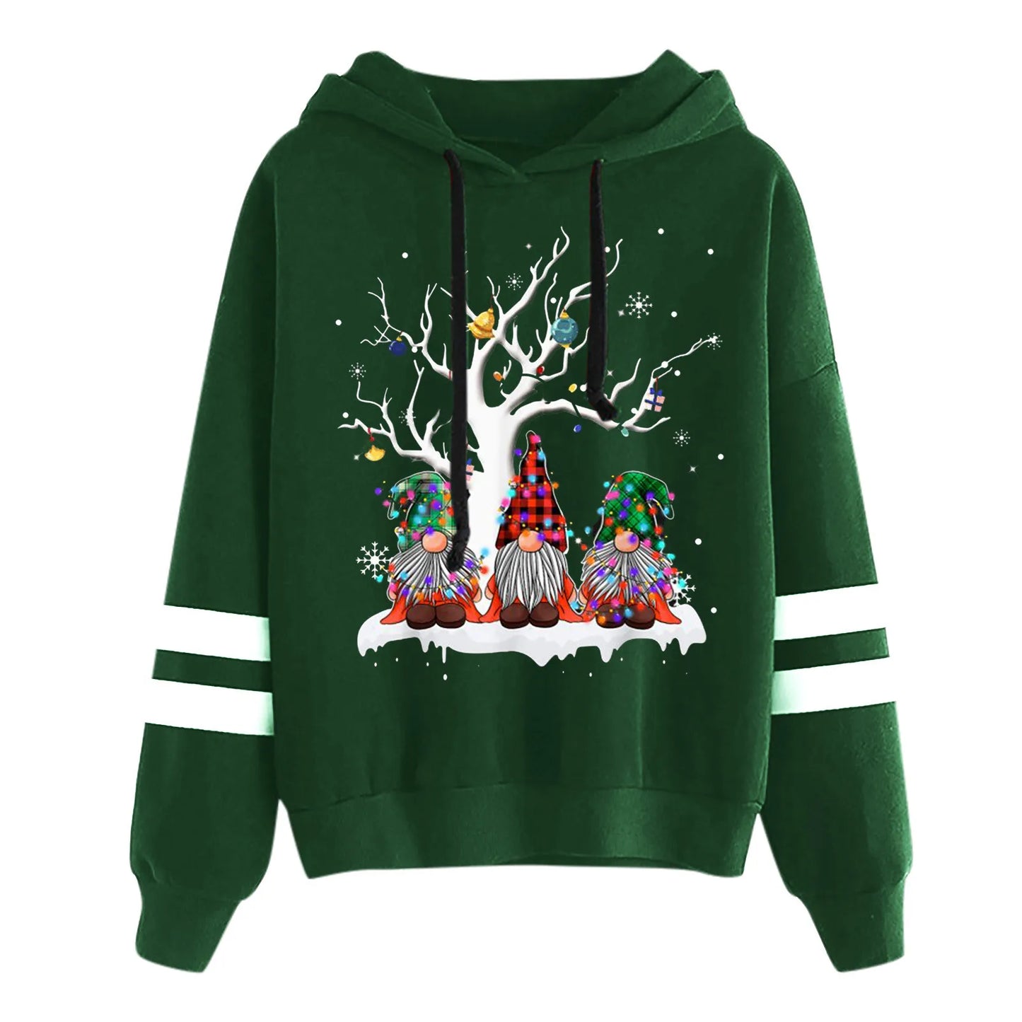 Oversized Sweatshirt For Women Fun Christmas Santa Claus Tree Snowflake Elk Gnome Printing Loose Pullovers Hoodies For Women