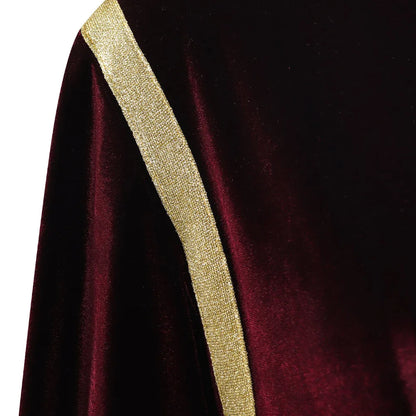 Padme Amidala Cosplay Costume Elegant Burgundy Velvet Dress Women Roleplay Outfit Halloween