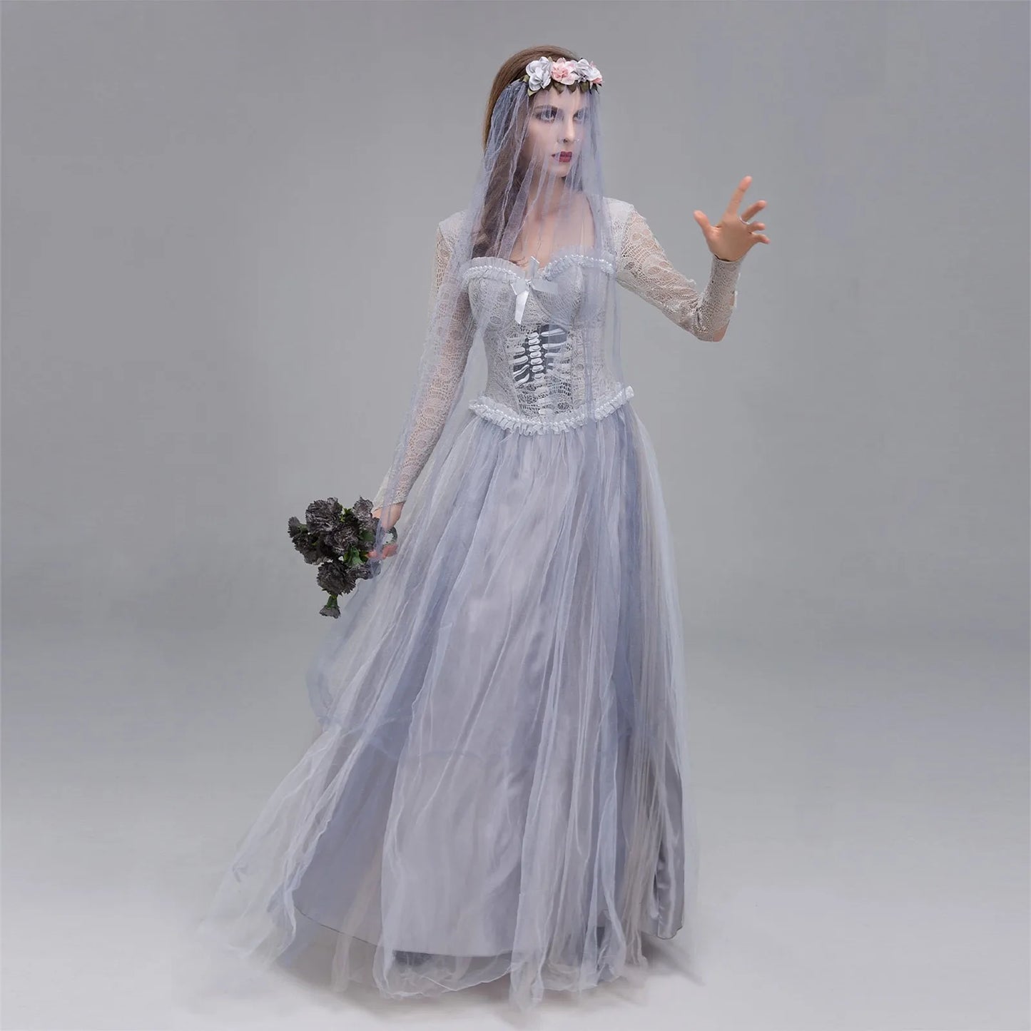 Party Attire Halloween Women'S Ghost Bride Costume Women'S Costume Horror Ghost Bride Cosplay Dress Ghost Performance Costume