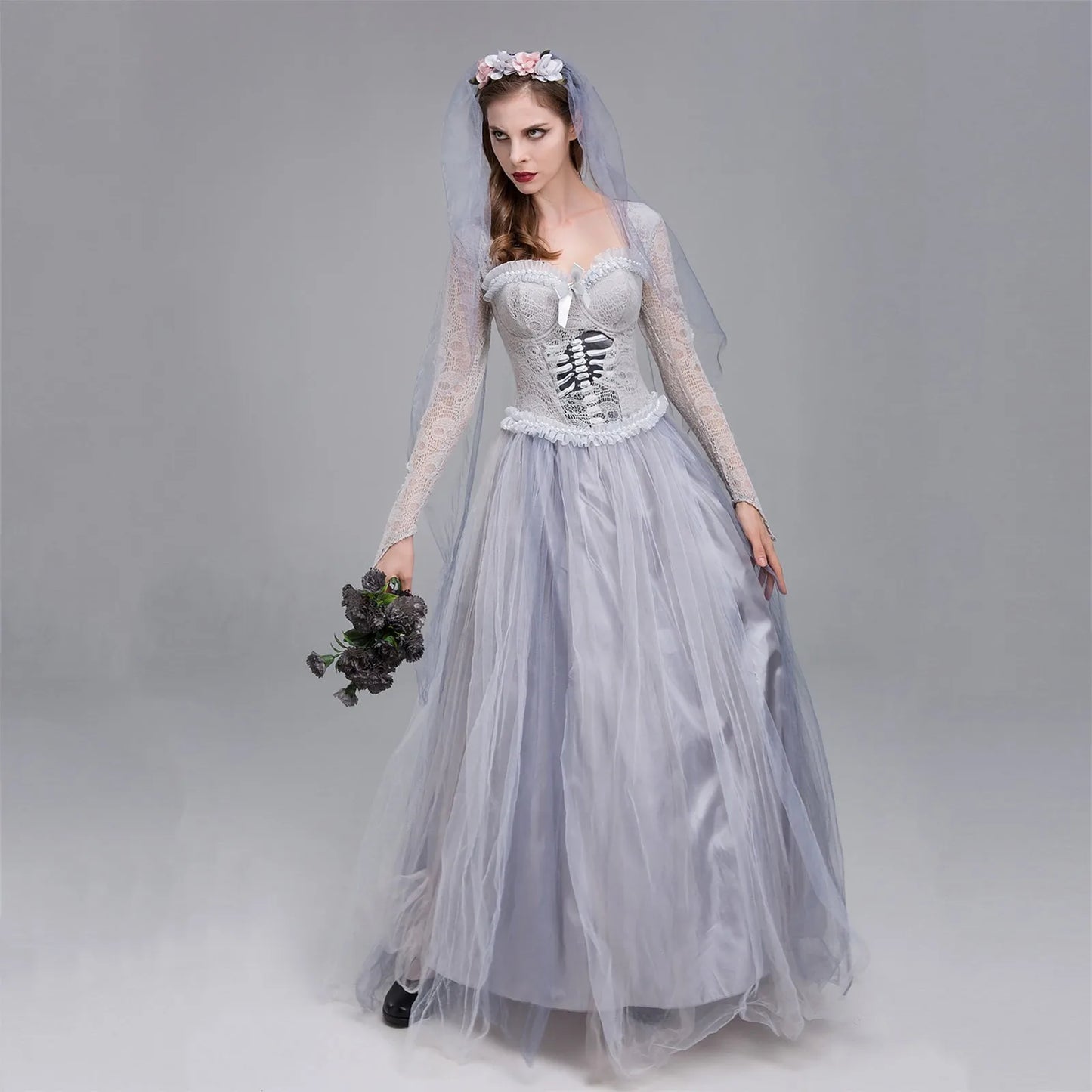 Party Attire Halloween Women'S Ghost Bride Costume Women'S Costume Horror Ghost Bride Cosplay Dress Ghost Performance Costume