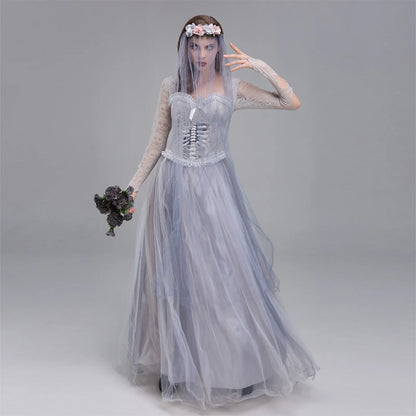 Party Attire Halloween Women'S Ghost Bride Costume Women'S Costume Horror Ghost Bride Cosplay Dress Ghost Performance Costume