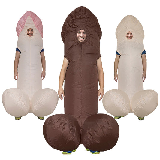 Penis Inflatable Costumes for Adult Sexy Dick Jumpsuit Funny Dress Disfraz Holiday Paty Halloween Anime Cosplay Suit