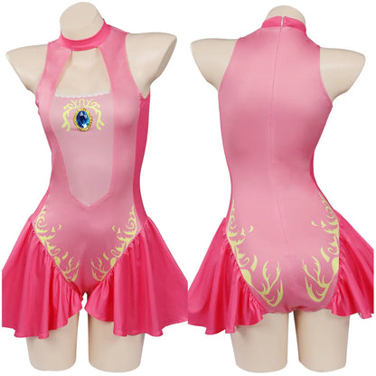 Princess Peach Swimsuit Cosplay Costume Jumpsuit Swimwear Outfit