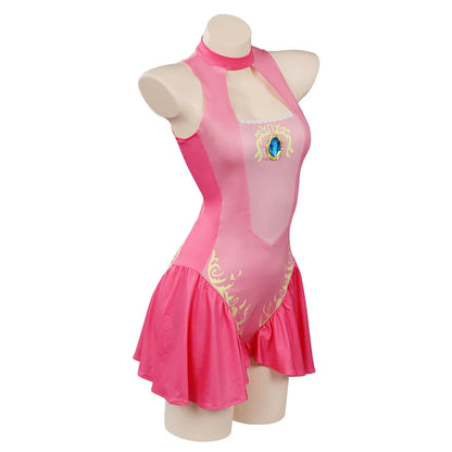 Princess Peach Swimsuit Cosplay Costume Jumpsuit Swimwear Outfit