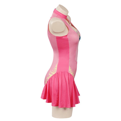 Princess Peach Swimsuit Cosplay Costume Jumpsuit Swimwear Outfit