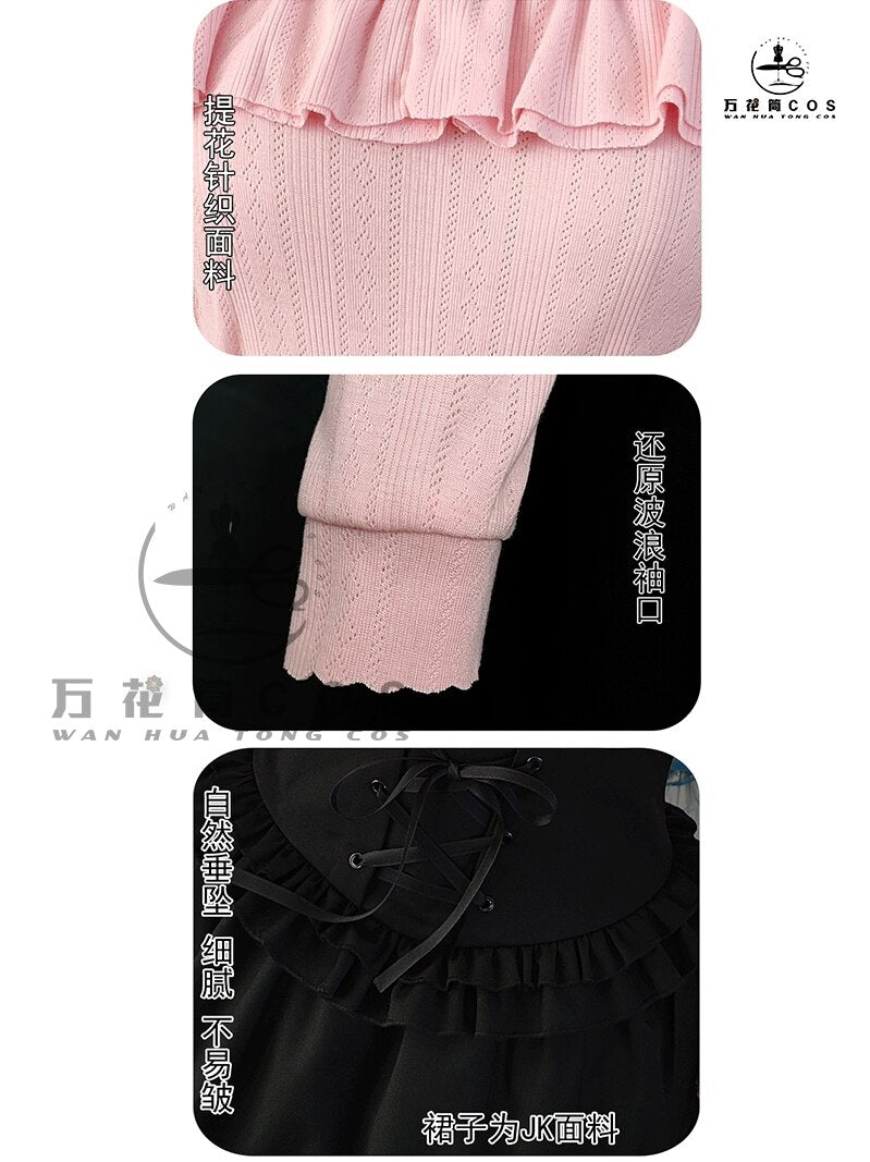 Project Sekai Colorful Stage Cosplay Costume Anime Shinonome Ena Cosplay Costume Pink Falbala  Knitted Sweater for Cute Girl