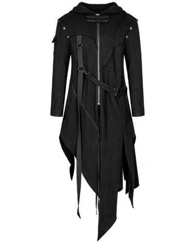 Punk Mens Hooded Jacket Black Goth Dieselpunk Dystopian Apocalyptic Hoodie