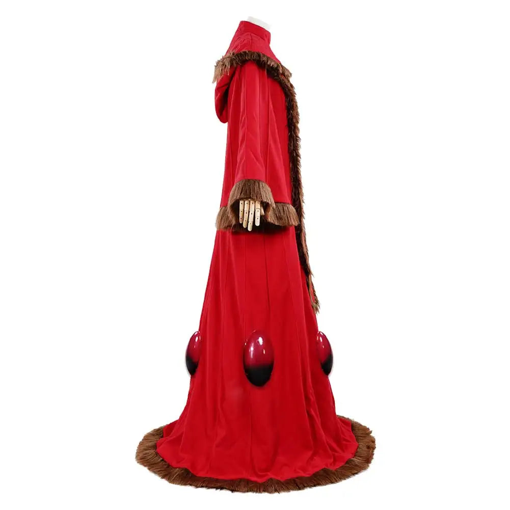 Queen Amidala Red Gown Cosplay Costume with Hood and Embroidery for Women Roleplay