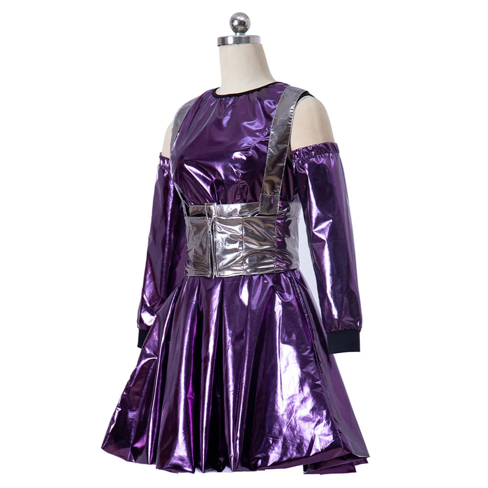 Ariana Grande Lady Cosplay Costume Adult Women Sexy Purple Dress Cocktail Party Skirt Halloween Carnival Outfits