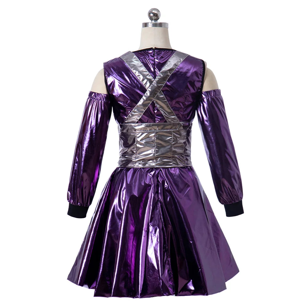 Ariana Grande Lady Cosplay Costume Adult Women Sexy Purple Dress Cocktail Party Skirt Halloween Carnival Outfits