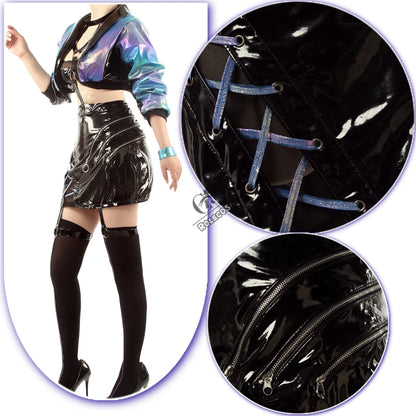 Game KDA Cosplay Costume Evelynn Cosplay Costume Women Sexy KDA All Out Evelynn Costume Halloween Bra Skirt Full Set