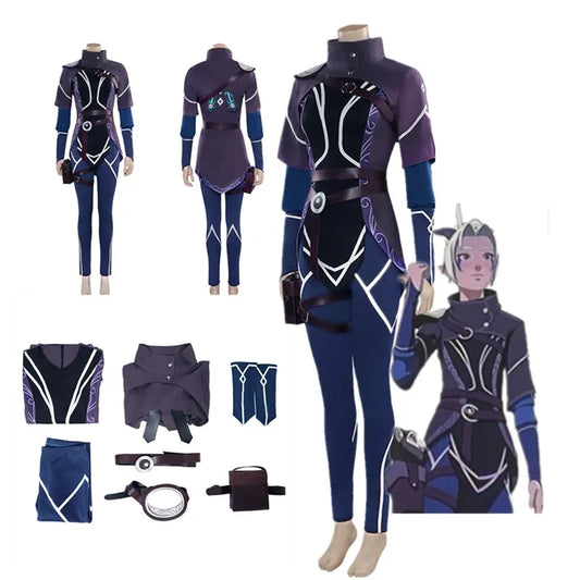 Rayla Cosplay The Dragon Prince Costume Adult Women Fantasy Fantasia Top Pants Outfits Halloween Carnival Disguise Party Suit