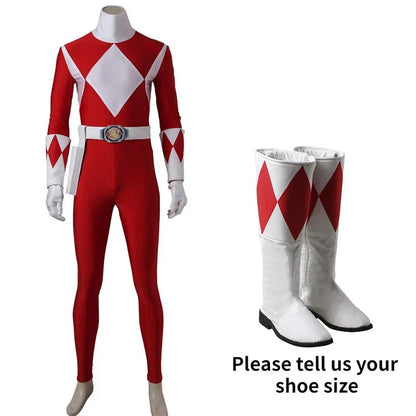 Red Morpher Jason Cosplay Costume Bodysuit Belt Boots Outfit  Full Set and Individual Items Are Sold Custom Size