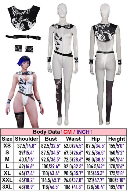 Reina Cosplay Role Play Sexy Suit Anime Game Tekken8 Costume Adult Women Roleplay Fantasy Halloween Carnival Party Clothes