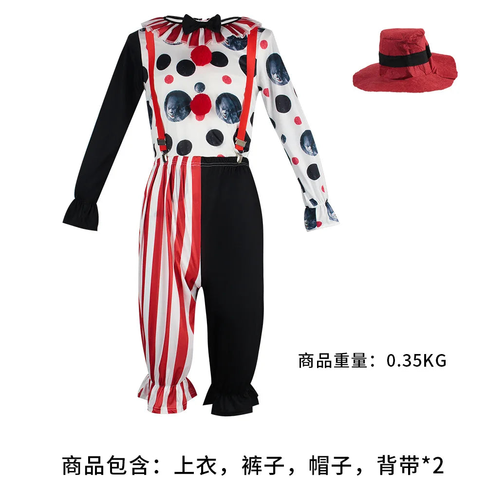 Girls Harlequin Clown Costume Kids Clown Jester Fancy Dress Cosplay Halloween Costume New Arrival Purim Carnival