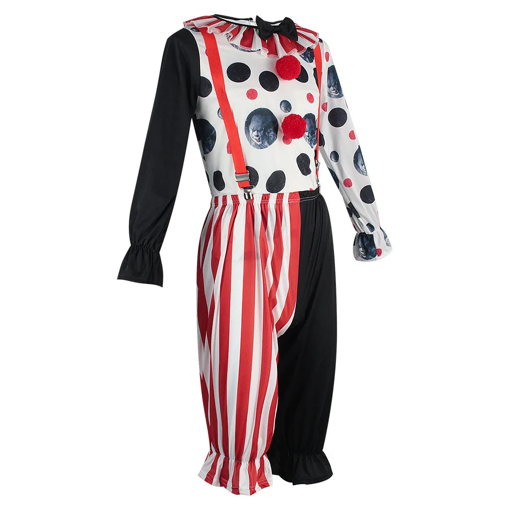 Girls Harlequin Clown Costume Kids Clown Jester Fancy Dress Cosplay Halloween Costume New Arrival Purim Carnival