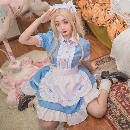 Retro Maid Cosplay Costumes Anime Lolita Kawaii Coat Goth Clothes Women Punk Gothic Plus Size Lolita Blouse Kawaii Dress