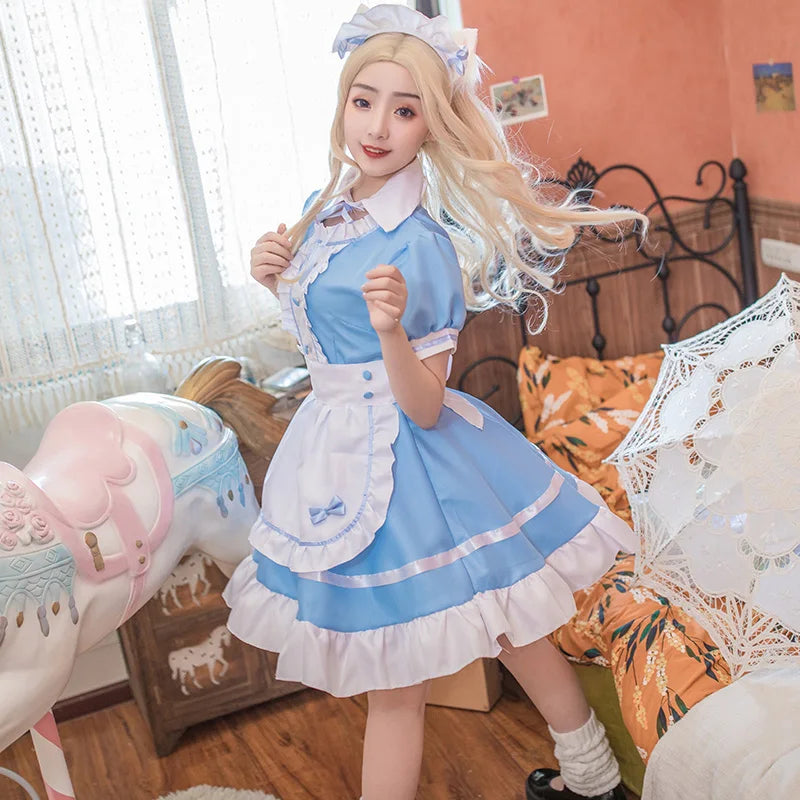 Retro Maid Cosplay Costumes Anime Lolita Kawaii Coat Goth Clothes Women Punk Gothic Plus Size Lolita Blouse Kawaii Dress