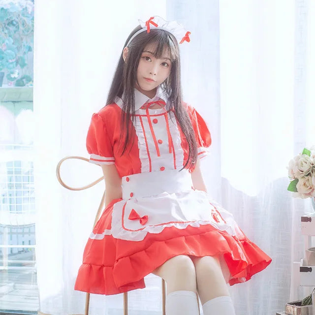 Retro Maid Cosplay Costumes Anime Lolita Kawaii Coat Goth Clothes Women Punk Gothic Plus Size Lolita Blouse Kawaii Dress