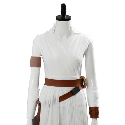 Rey Inspired White Jedi Battle Costume for Women Cosplay Roleplay Outfit