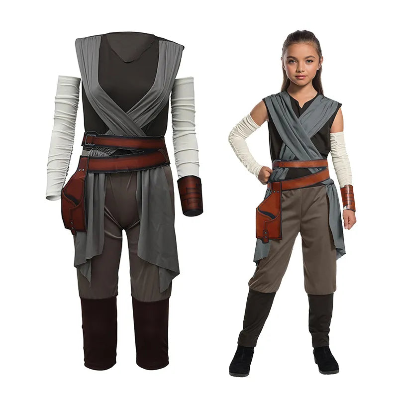 Rey Cosplay Star Wars Rey Skywalker Cosplay Costume The Rise of Skywalker Costumes Uniform Halloween Party Clothes for Kids