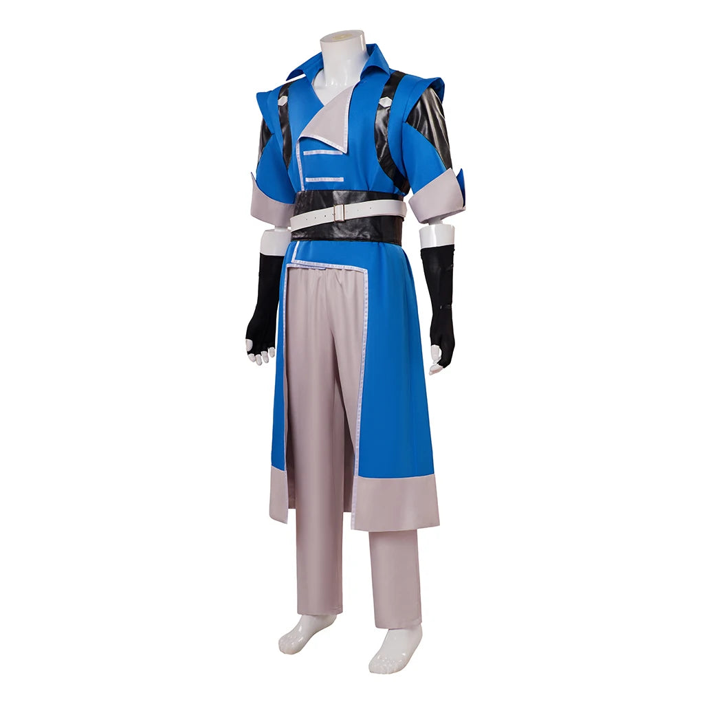 Richter Belmont Cosplay Costume Anime Uniform Blue Top Pants Glove Suit Male Halloween Carnival Party Costume