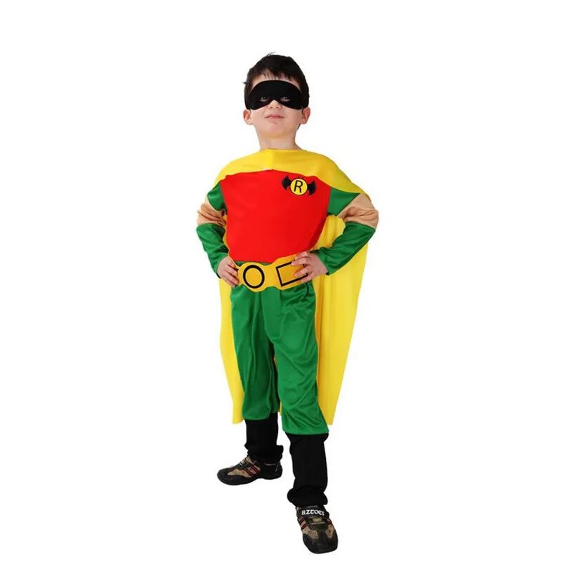 Robin Movie Character Halloween Cosplay Costume Muscle Jumpsuits bodysuit Children CHIRISTMAS Super Hero CLOTHES