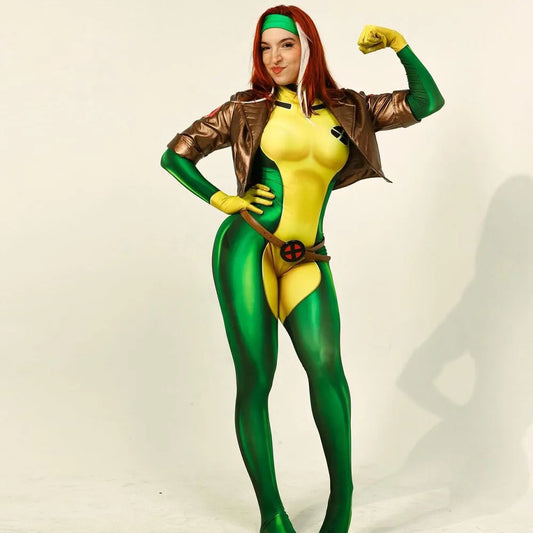 Rogue Cosplay Anna Marie  Cosplay Bodysuit 3D Printing Costume Adult Kids Zentai Suit Halloween Party Costume Women Girls