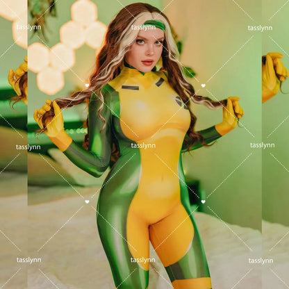 Rogue Cosplay Anna Marie  Cosplay Bodysuit 3D Printing Costume Adult Kids Zentai Suit Halloween Party Costume Women Girls