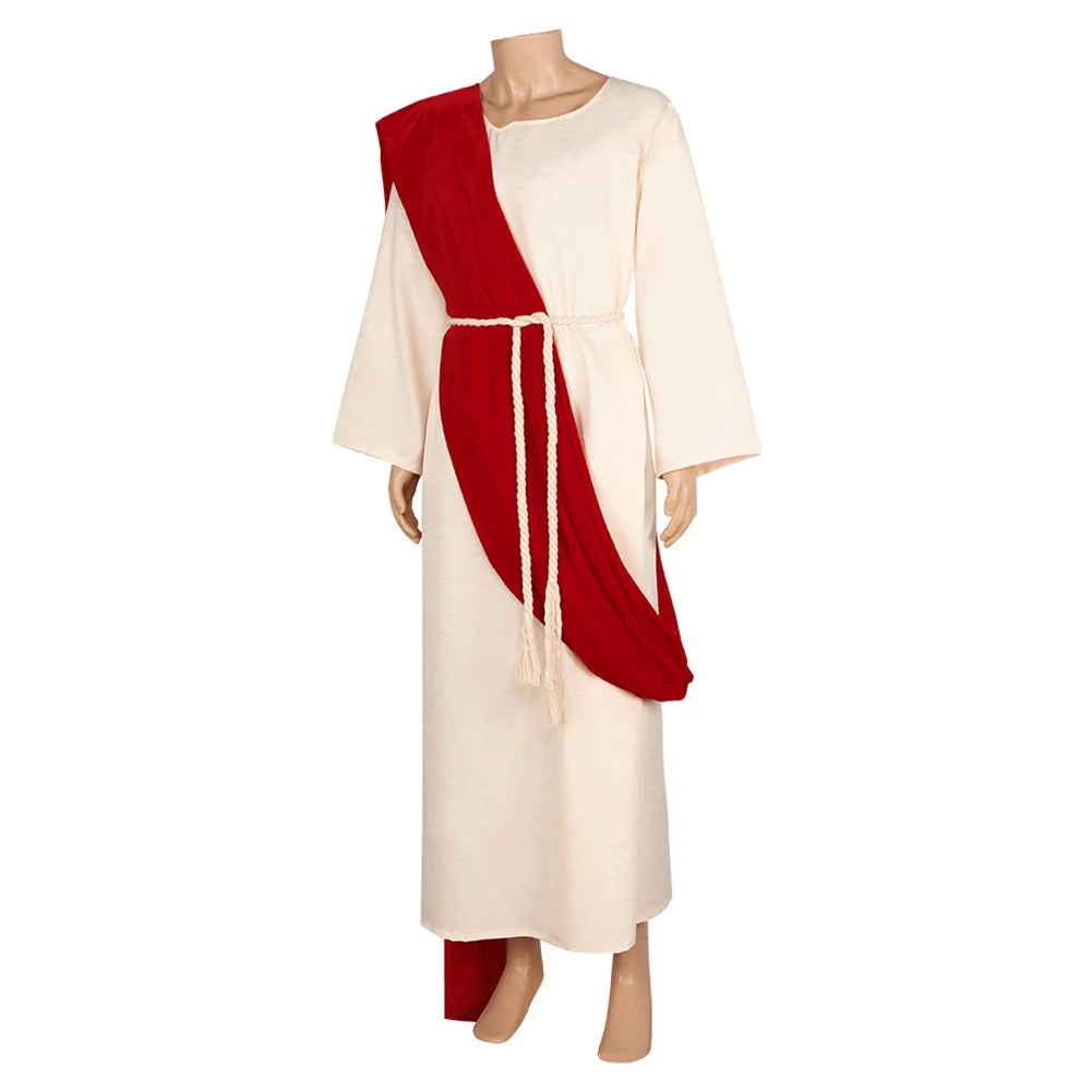 Roman Cosplay Greek Aristocratic Fantasia Robe Red Ribbon Outfits Adult Disguise Fantasy Halloween Carnival Party Clothes