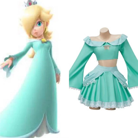 Rosalina  Princess Cosplay Costume Sexy Cute Crop Top Lolita Skirts  Outfit Halloween Carnival Suits