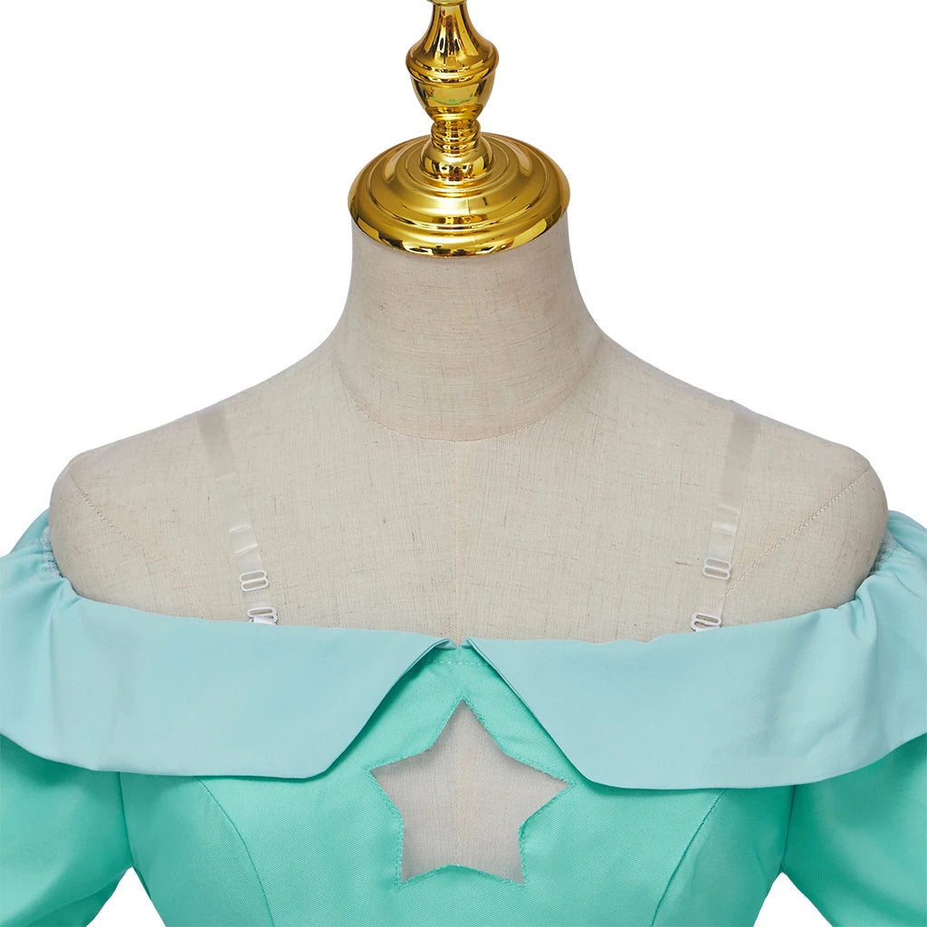 Rosalina Princess Cosplay for Women Halloween Outfit Cute Light Blue Crop Tops Skirts Set Comic Con Galaxy Star Princess Costume