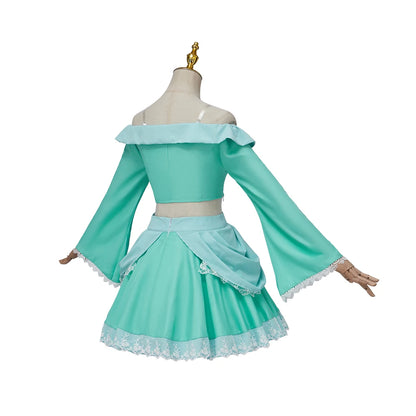 Rosalina Princess Cosplay for Women Halloween Outfit Cute Light Blue Crop Tops Skirts Set Comic Con Galaxy Star Princess Costume