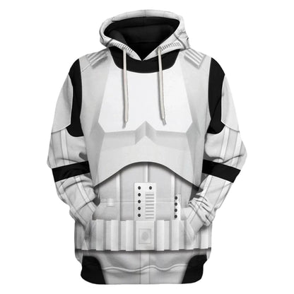 White Trooper Cosplay Jumpsuit Space Battle Costume for Men Roleplay Outfit