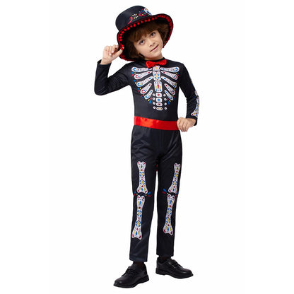 Fantasia Horror Skull Ghost Cosplay Child Boys Girls Clothing Day Of The Dead Scary Disfraz Costume Kid Halloween Party Clothes