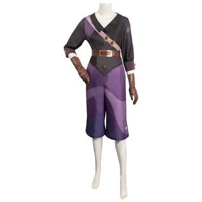 Women Amity Cosplay Costume The Owl Cos House Role Play Outfits Purple Top Pants Set Clothing Girls Halloween Party Suits