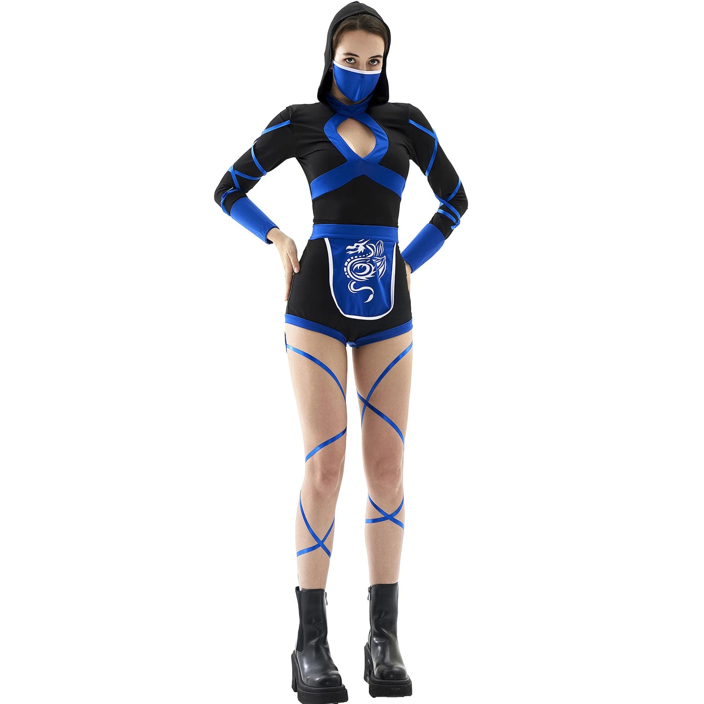 Anime Women Sexy Ninja Costume  Dragon Samurai Ninja Cosplay One-piece Garment Jumpsuit Uniform Sexy Suit Halloween Female Adult