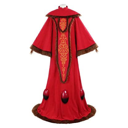 Queen Amidala Red Gown Cosplay Costume with Hood and Embroidery for Women Roleplay