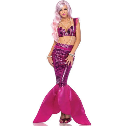 Halloween Mermaid Witch Costume Cosplay Stage Dress Evening Dress Adult Wrap Up Dress