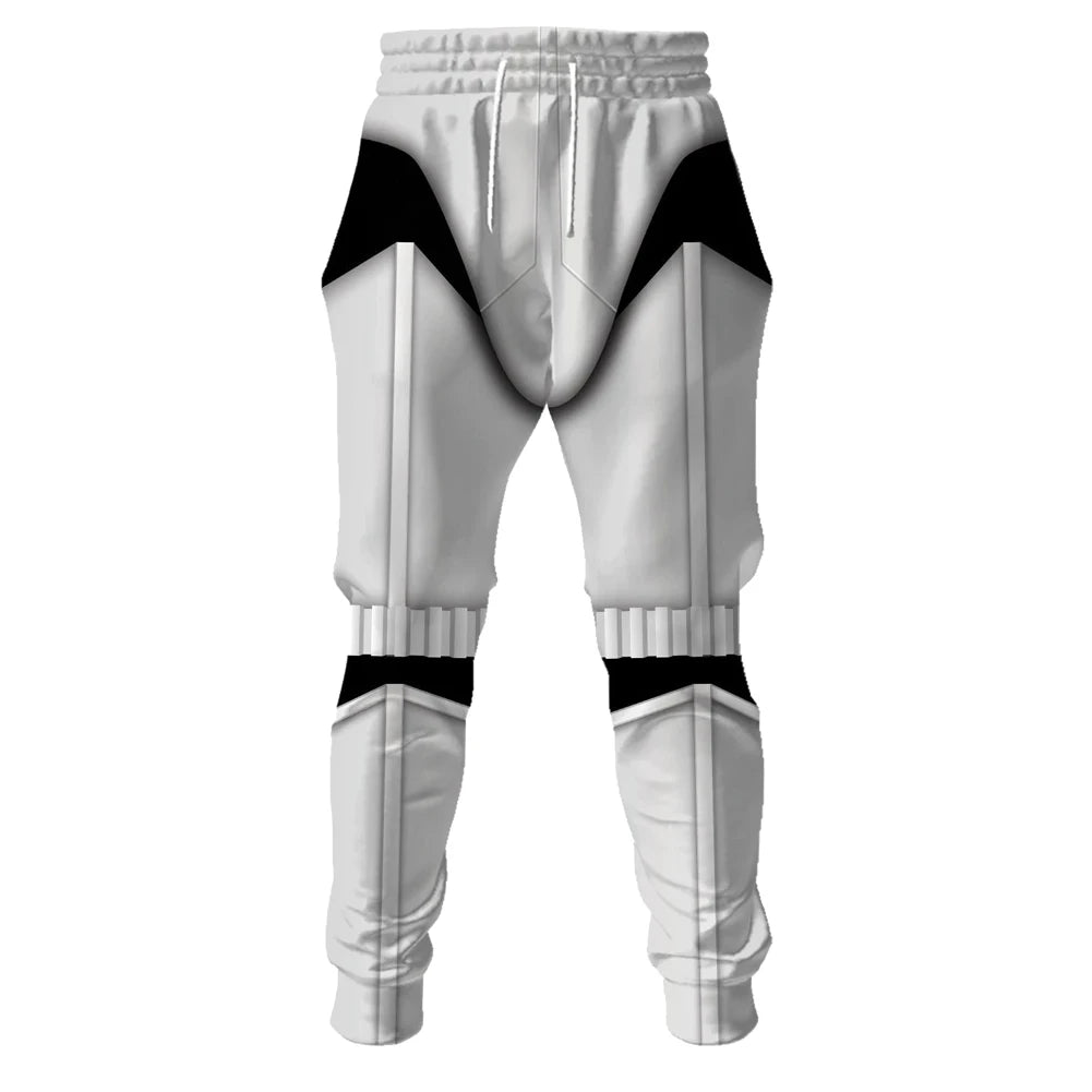 White Trooper Cosplay Jumpsuit Space Battle Costume for Men Roleplay Outfit