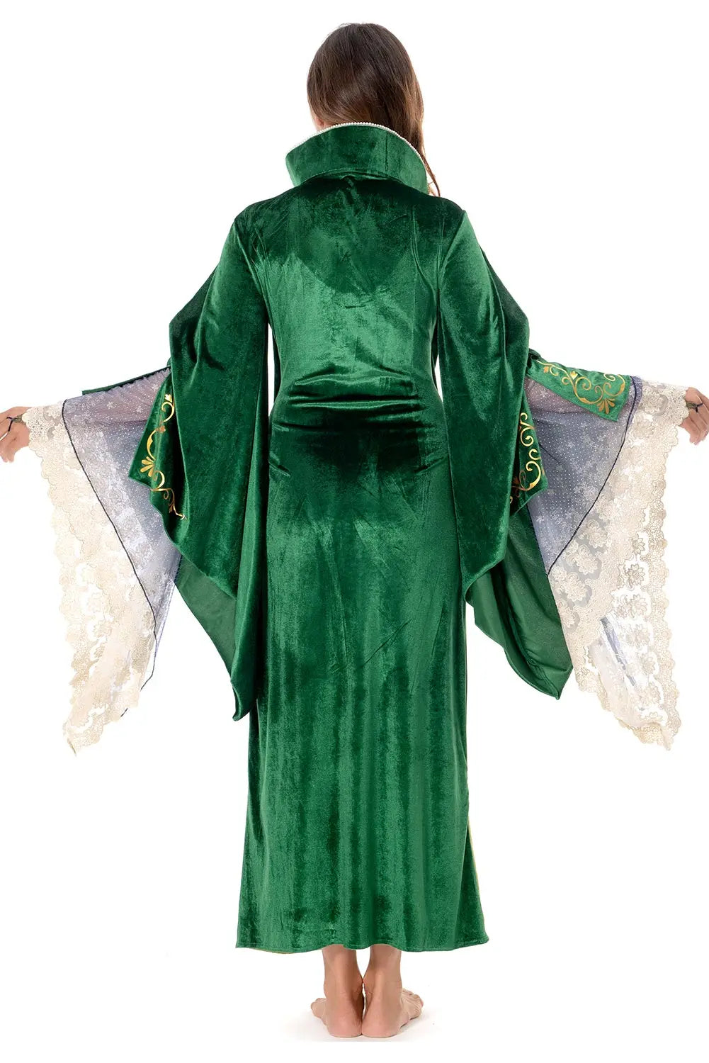 Winifred Sanderson Green Velvet Cosplay Dress Costume for Halloween and Carnival