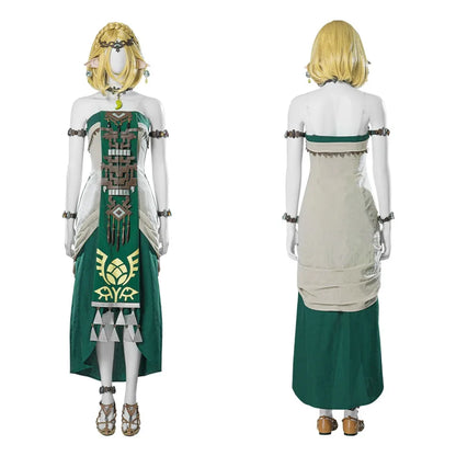 Beautiful Princess Long Dress Disguise Princess Cosplay Zelda Costume Fantasy and Accessories Outfit Halloween Costume for Woman