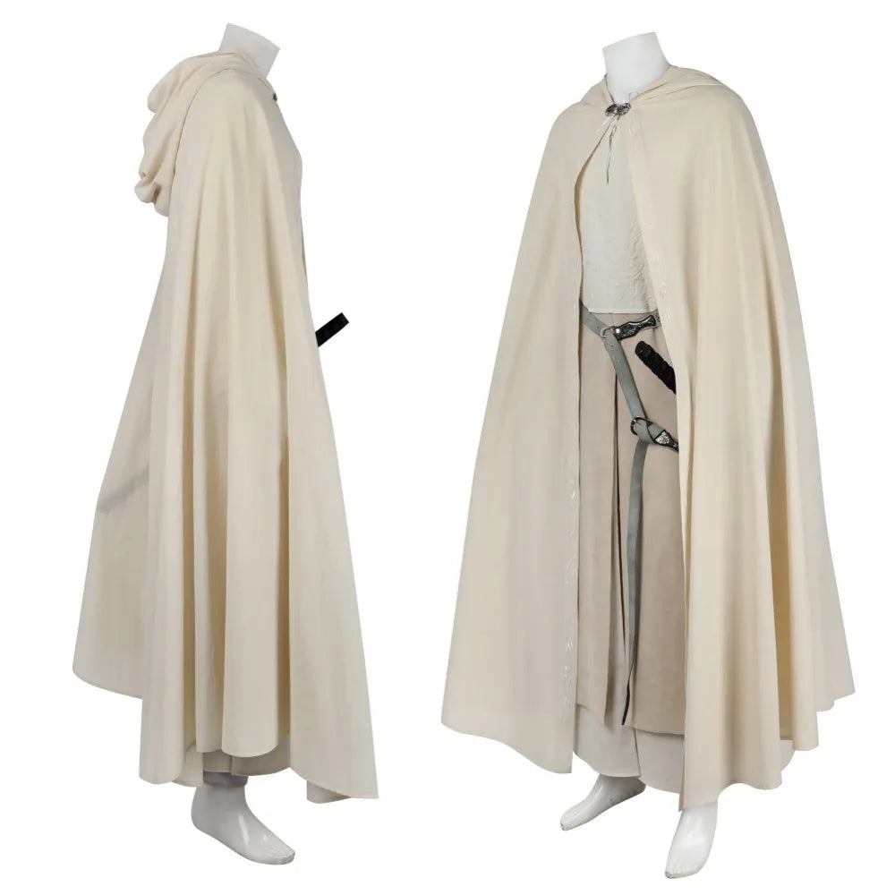 White Gandalf Robe Cosplay Costume with Custom Size Options and Available Wig and Boots