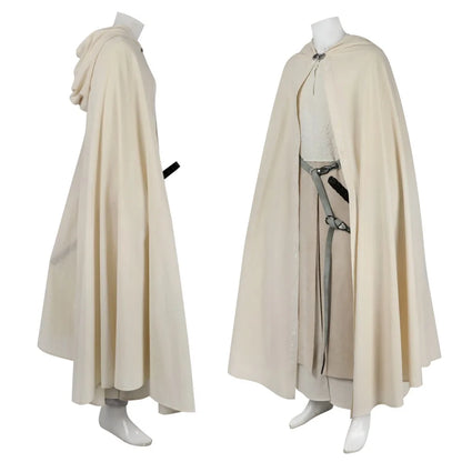 White Gandalf Robe Cosplay Costume with Custom Size Options and Available Wig and Boots