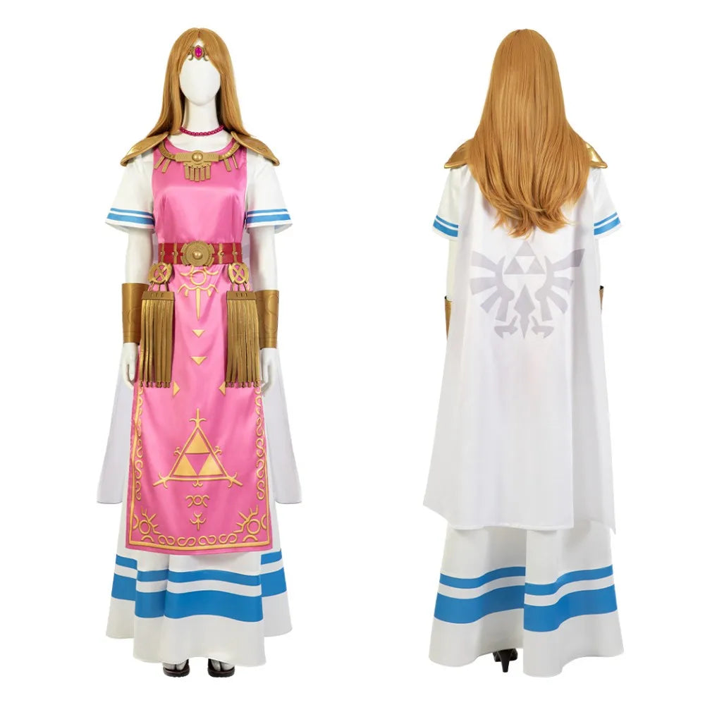 Princess Zelda Cosplay Costume Dress for Women Halloween Outfit