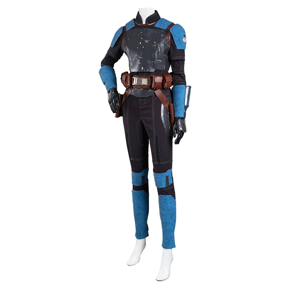 Bo Katan Kryze Cosplay Costume Jumpsuit with Belt for Women Halloween Carnival Outfit