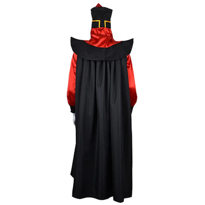 Jafar Cosplay Costume Movie Jumpsuit Cloak Hat for Men Adult Outfits Disguise Halloween Carnival Party Fantasia Roleplay Suit