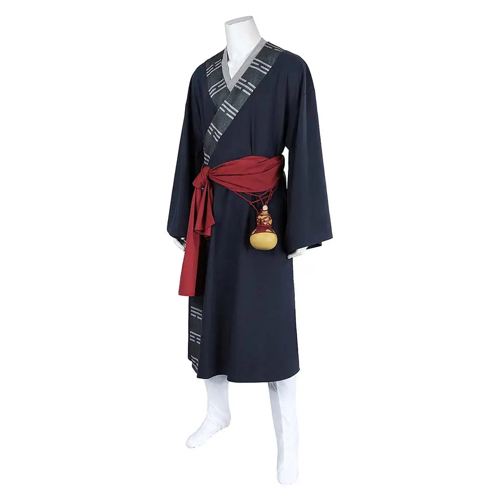 Black Color Myth Of  Wukong Mi Dao Ren Cosplay Costume Uniform Grey Robe Socks Gourd Halloween Party Women Men Outfit Props