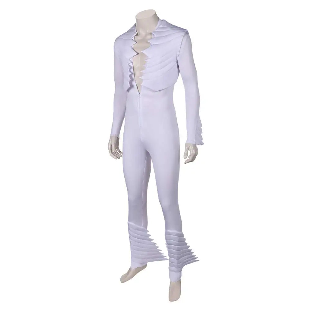 Fantasia Freddie Cosplay White Jumpsuit Rock Band Disfraz Costume Adult Men Roleplay Male Fantasy Halloween Carnival Party Cloth