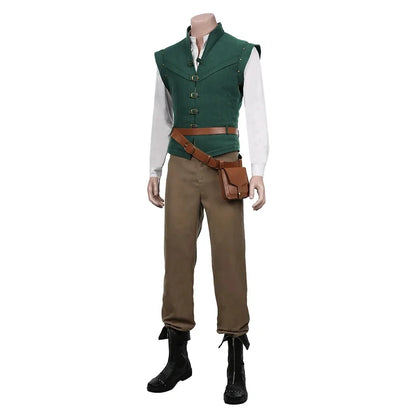 Adult Flynn Cosplay Costume Full Set with Green Vest and Accessories